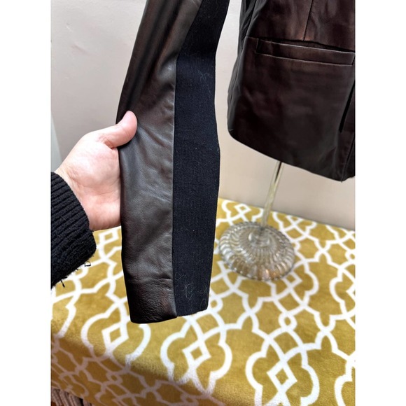 Nordstrom Trouve NWT Lanbskin Leather Bomber-Style Jacket Stretch Insert Small - Picture 8 of 16